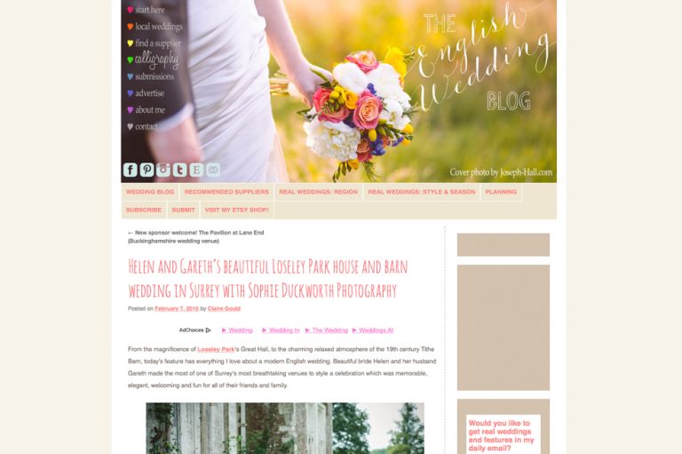 Featured on English Wedding Blog - Loseley Park Wedding-1